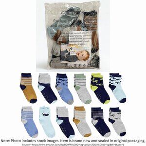Simple Joys by Carter's NWT Toddler 12-Pack Crew Socks, Size 4T-5T, Multicolor